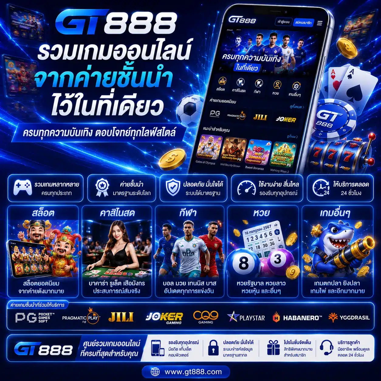 GT888 รวมเกมออนไลน์จากค่ายชั้นนำไว้ในที่เดียว